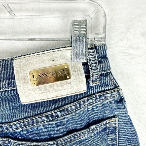 Lawman Vintage Western Tapered Leg Mom Jeans Size 4 Medium Wash Rigid Denim - Picture 6 of 7